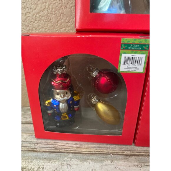 Vtg 1990s Deluxe Imports Blown Glass Ornament Lot Nutcracker Santa Angel 3 Boxes - Picture 2 of 9